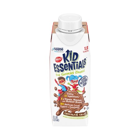 BOOST Kid Essentials 1.5 Chocolate Pediatric Oral Supplement / Tube Feeding Formula, 8 oz. Carton, PK 24 00043900506814